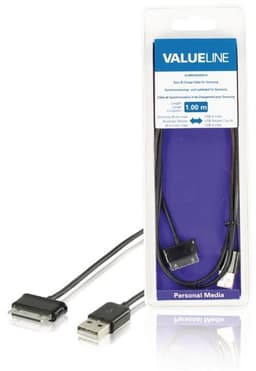 Synk och Laddningskabel Samsung 30-Pin Hane - USB A hane 1.00 m Svart