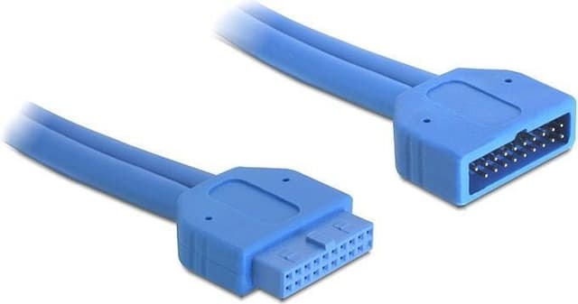 DeLOCK intern förlängskabel för USB 3.0. IDC20 ha - ho, 0,45m, blå