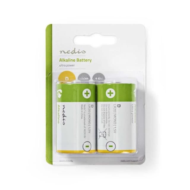 Nedis Alkaline batteri D | 1.5 V DC | 2-Blister