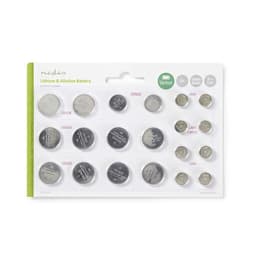 Nedis Litium / Alkaline Button Cell Battery Multi Pack | 1.5 / 3 V DC | Alkalisk / Litium | CR1620 / CR2016 / CR2025 / CR2032 / LR43 / LR44 / LR54 | Antall batterier: 20 stk. | Ulike enheter