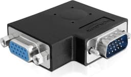 DeLOCK vinklet VGA-adapter, HD15 han - HD15 hun, sort
