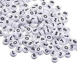 200 Pärlor med Siffror, Vit