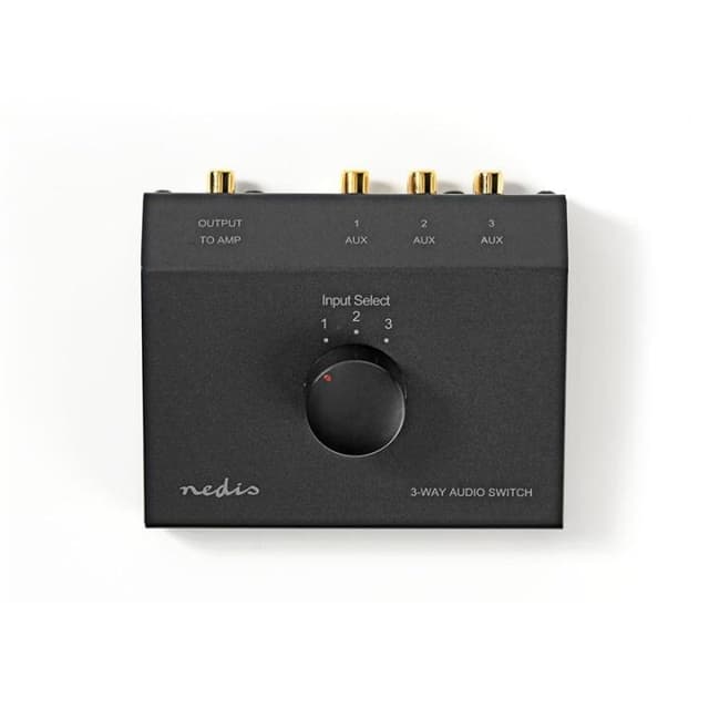 Nedis Analog audioswitch | 3x (2x RCA hona) - 2x RCA hona | svart