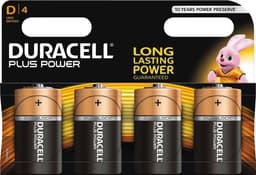 Plus Power D Alkaline Batteries, 4pk