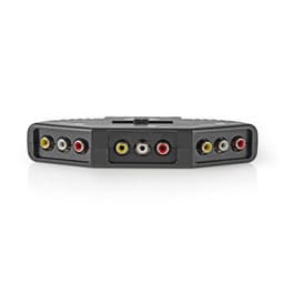 AV-Kytkin, 3 Porttia | 3 x RCA (RWY) -Tulo - 1x RCA (RWY) -Lähtö | Musta