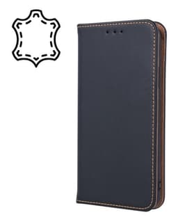 Smart Pro - Plånboksväska i äkta läder till Samsung A50/A30s/A50s, Svart