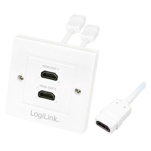 LogiLink HDMI-vägguttag 2-port