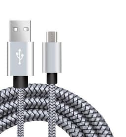 Micro-USB Textilkabel 1 m, Silver