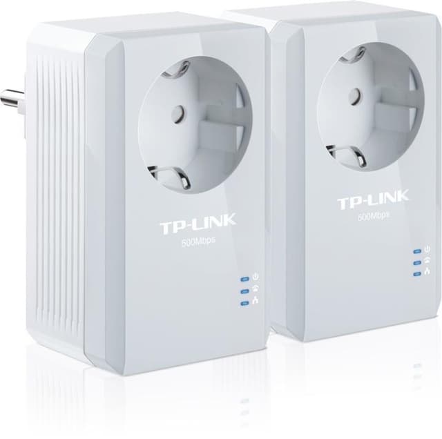 TP-Link Powerline 500Mbps, Ethernet Adapter Kit, 2 enheter, hvid