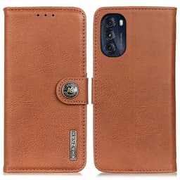 KHAZNEH Motorola Moto G 5G 2022 Plånboksfodral - Brun