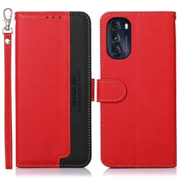 KHAZNEH Motorola Moto G 5G 2022 Plånboksfodral - Röd/Svart