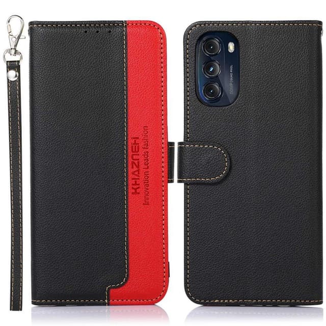 KHAZNEH Motorola Moto G 5G 2022 Plånboksfodral - Svart/Röd