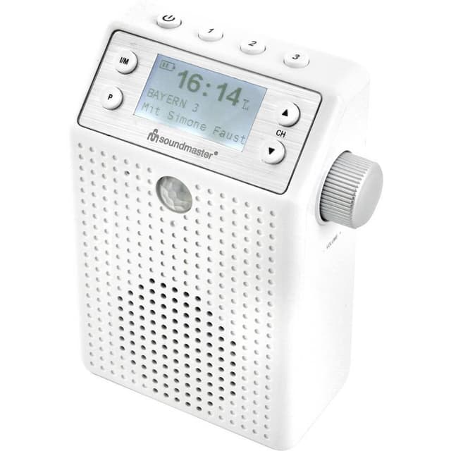 Radio Numérique Portable Radio Portable SOUNDMASTER DAB60WE - DAB /FM - Bluetooth - IPX4 - Détecteur Mouvement - 20 Stations Radio Salle Bain Détecteur