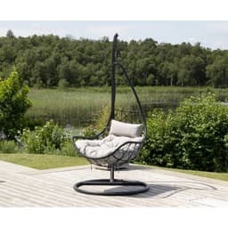 Loungefåtölj/hängfåtölj med ställning vide - grå / svart