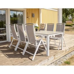 Utebord / matbord parma 200x100 cm - grå / vit