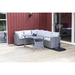 Loungegrupp brentwood - 1 st hörnsoffa + 1 st bord + dynor - grå