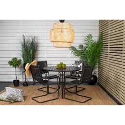 Utegrupp/matgrupp holmsund - 1 st matbord + 4 st matstol - svart