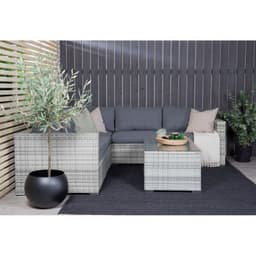 Loungegrupp amazon - 1 st modulsoffa + 1 st bord + dynor - grå