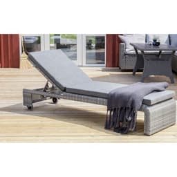 Loungesäng/solsäng med hjul - grå