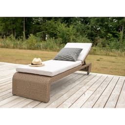 Loungesäng/solsäng med hjul london - ljusgrå / natur