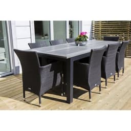 Utebord / matbord förlängningsbart albany 224/324x100 cm - grå / svart
