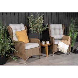 Loungefåtölj 2-pack washington med dynor - natur / ljusbeige