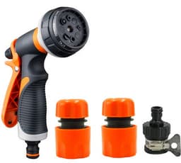 Hageslangemunnstykke med 4-delte koblinger oransje