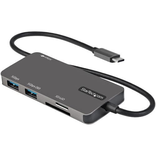 StarTech.com DKT30CHSDPD, Ledningsført, 100 W, Grå, MMC, MicroSD (TransFlash),