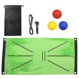 Golfträningsmatta med PU-bollar 10-delad Grön 5mm