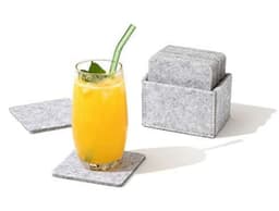 Firkantet filtmatte med holder 12-pak Lysegrå