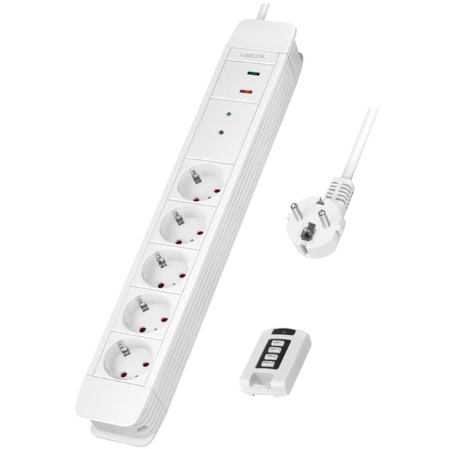 Grenuttak 5-veis med fjernkontroll 433 MHz 1,5m Hvit