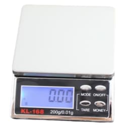 Pieni digitaalinen vaaka pölysuojalla 500g / 0,1g hopeaa