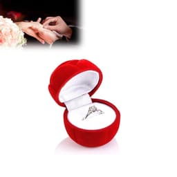 Ring æske smykkeskrin Rose formet Rød