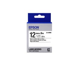 Epson Label Cartridge Standard Black/White 12mm (9m), Sort på hvid, Japan, Labe