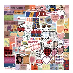 Klistremerker søtt design 90-pack Flerfarget