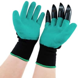 Puutarhahanskat, joissa 4 kynttä musta/vihreä