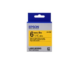 Epson tarrakasetti pastelli - LK-2YBP pastelli musta/kelt. 6/9, Musta keltaisell