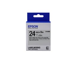 Epson Label Cartridge Matte - LK-6SBE Matte Blk/MattSiv 24/9, Svart på sølv, J