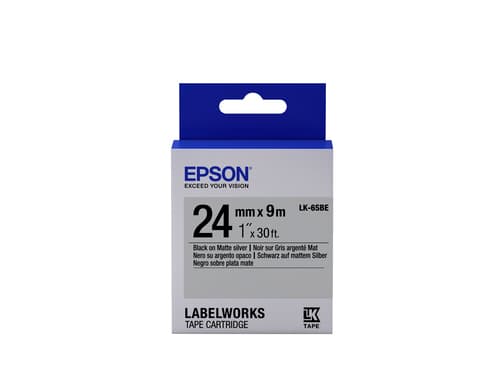 Epson LK-6SBE, Sort på sølv, Japan, LabelWorks LW-1000P LabelWorks LW-600P Lab