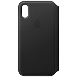 Apple iPhone Xs læder Folio cover - (sort)
