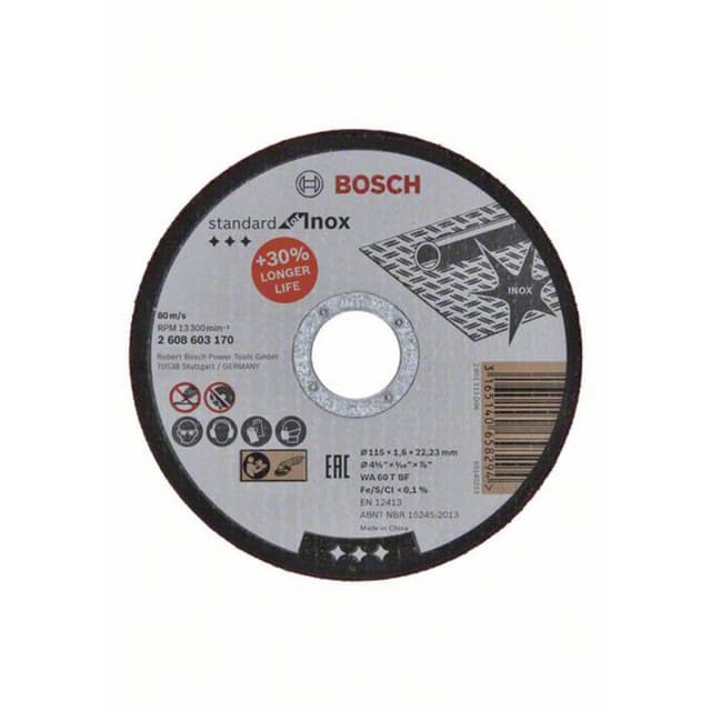 Separationspår rakt 115 mm 22.23 mm Bosch Accessories