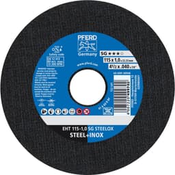 Separationspår rakt 115 mm 22.23 mm PFERD SG STEELOX