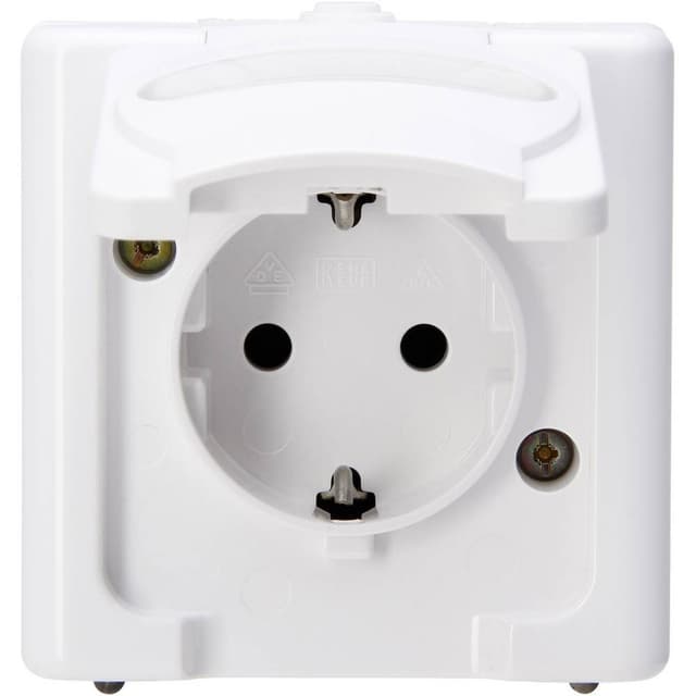 Kopp Komplett Vägguttag lock BlueElectric Arktisvit