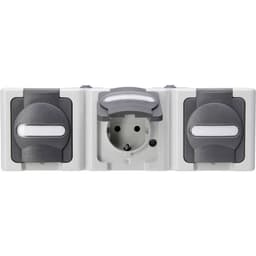 Kopp 3x Komplett Vägguttag lock BlueElectric Grå