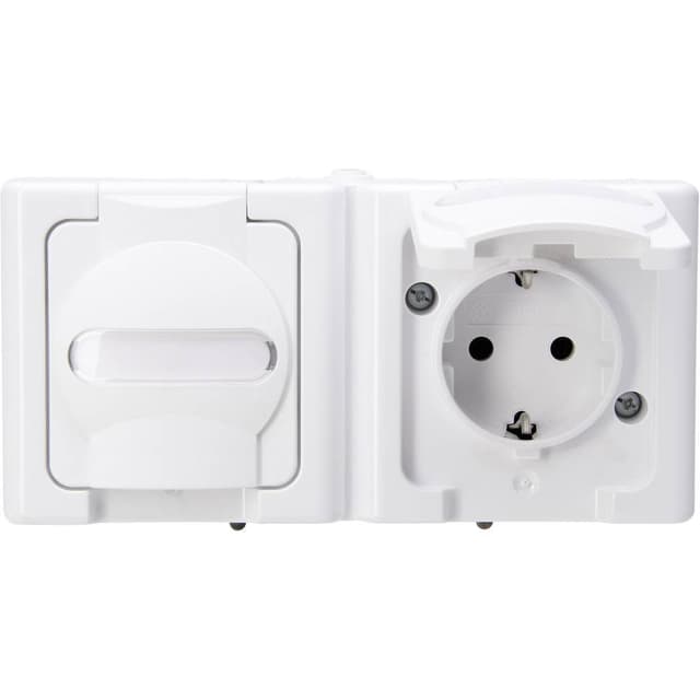 Kopp 2x Komplett Vägguttag lock BlueElectric Arktisvit