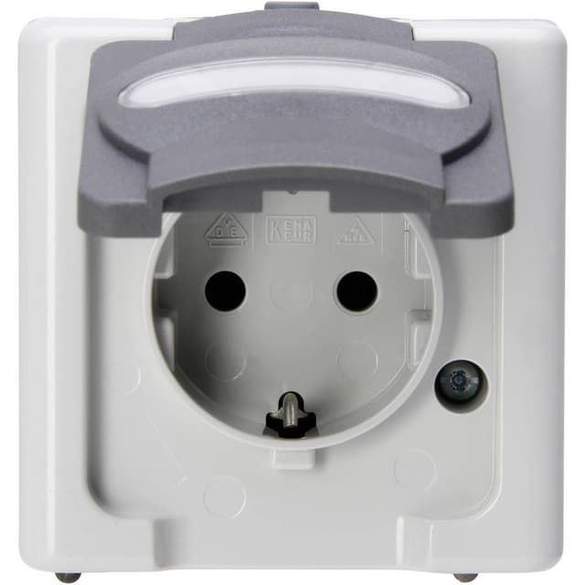 Kopp 1 st Komplett Vägguttag lock BlueElectric Grå