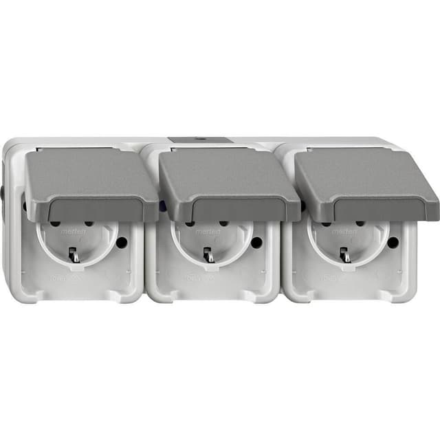 Schneider Electric 3x Komplett Vägguttag lock AQUASTAR