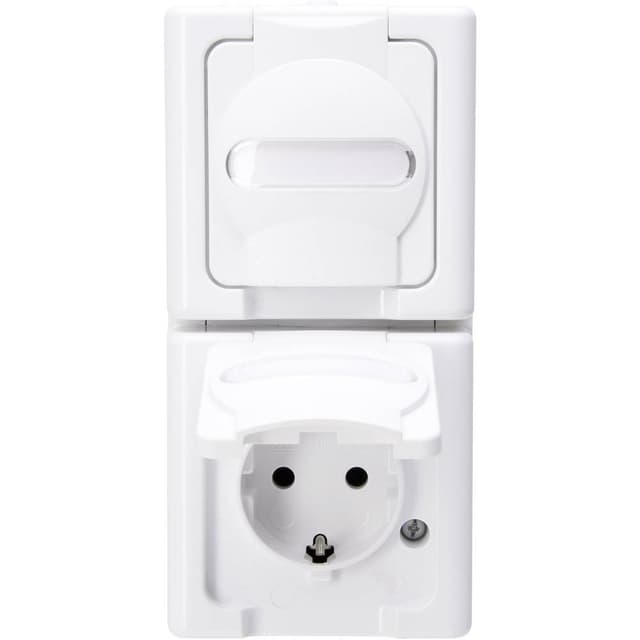 Kopp 2x Komplett Vägguttag lock BlueElectric Arktisvit