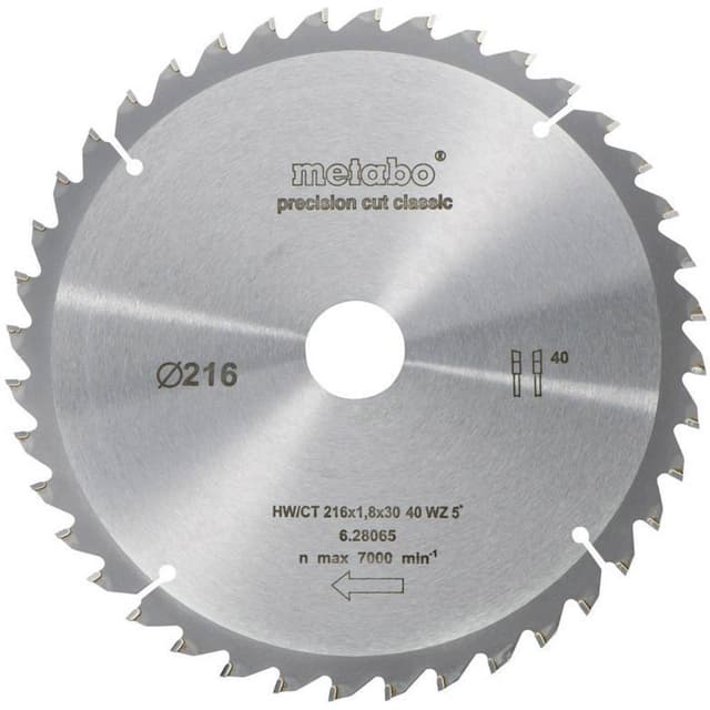 Metabo 628065000 Cirkelsågblad 216 mm 1 st