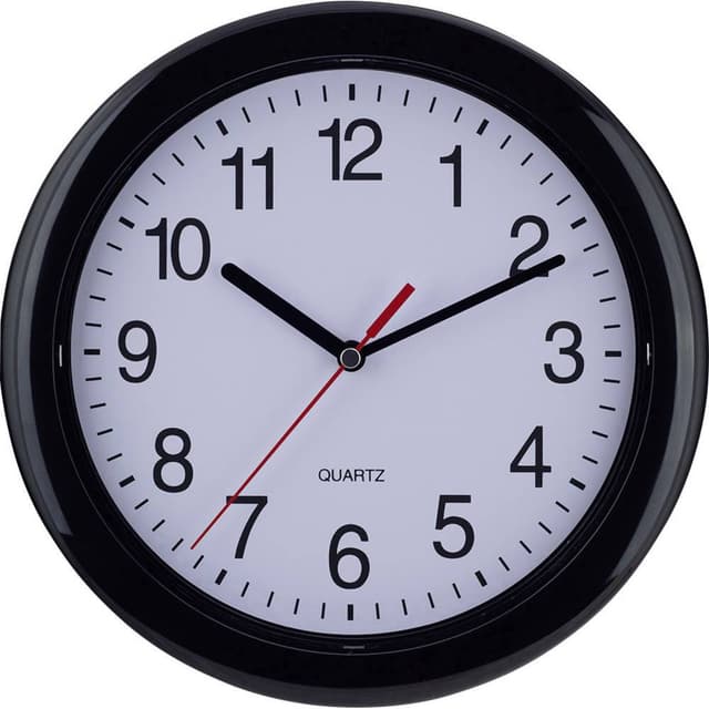 EUROTIME 22221 Kvarts Väggklocka 25 cm Svart
